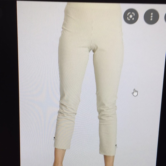 IC Pearl Detail Ankle Pull On Pants Oyster plus size performance fabric - Picture 1 of 6